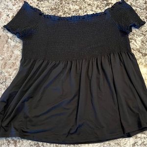 3X NEW Rue21 Short Lace Short Sleeve Cotton Modal Top Plus Size Black Blouse